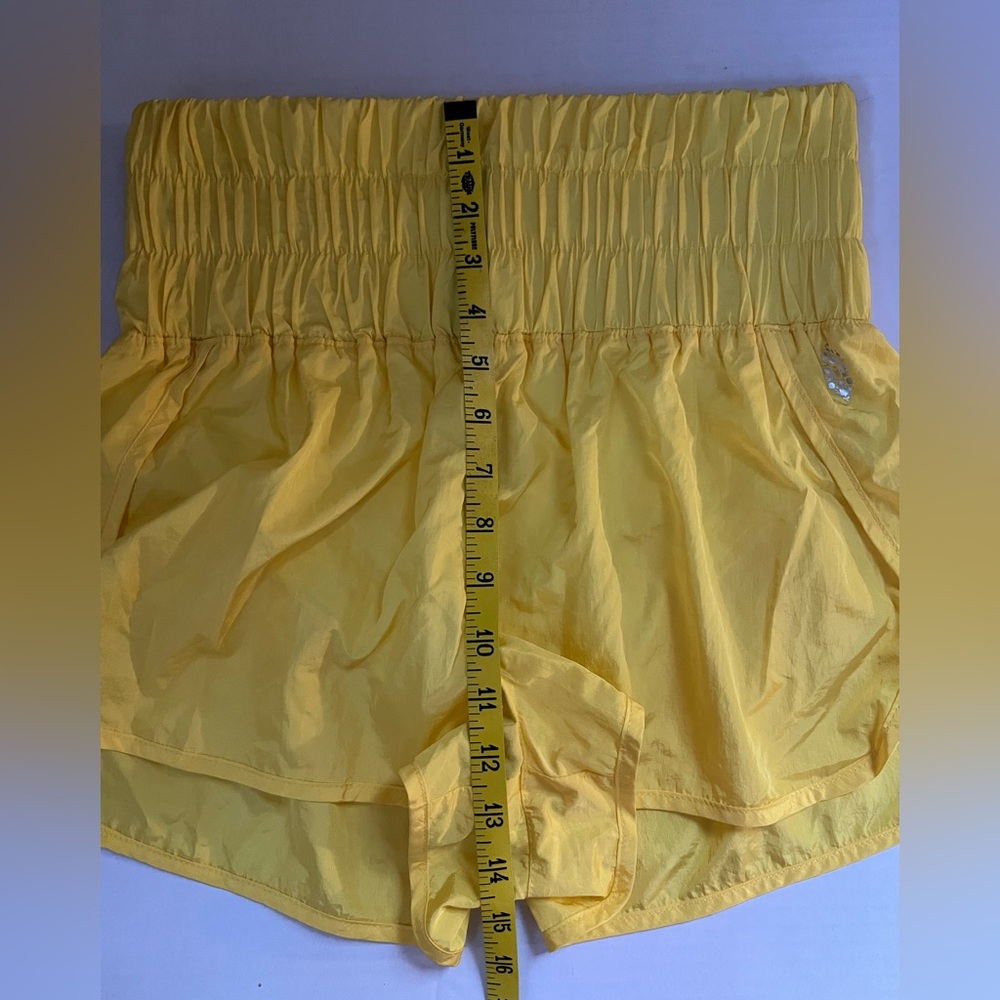 Free People FP Movement yellow high waist The Way Home shorts medium M - Picture 9 of 11